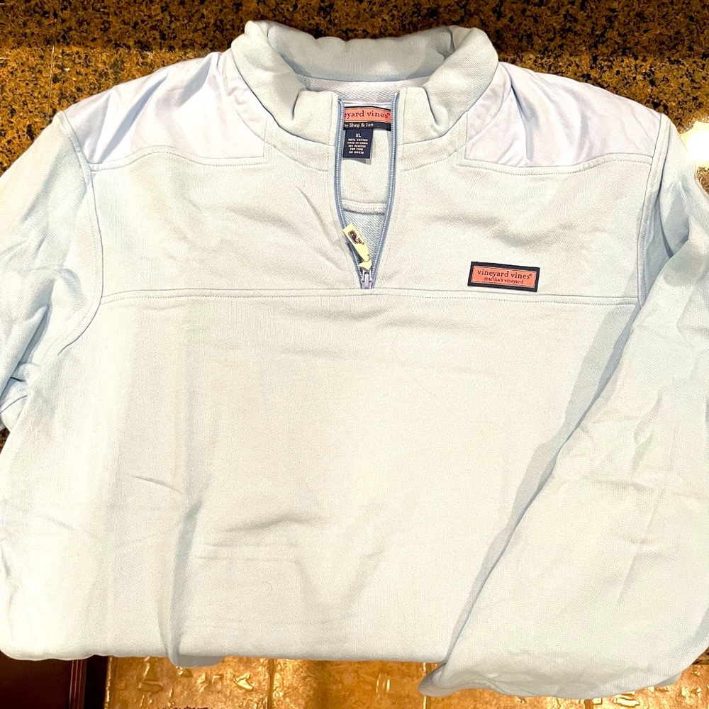 Vineyard Vines “Shep” 1/4 Zip Men’s XL Light Blue Pullover/Sweater